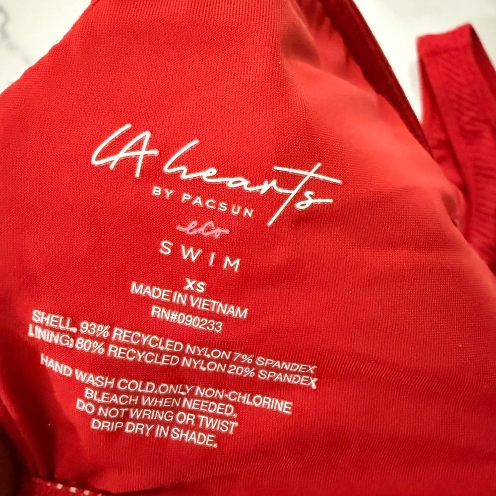 La Hearts By Pacsun Red Underwire Bikini Set Size XS - Picture 4 of 4
